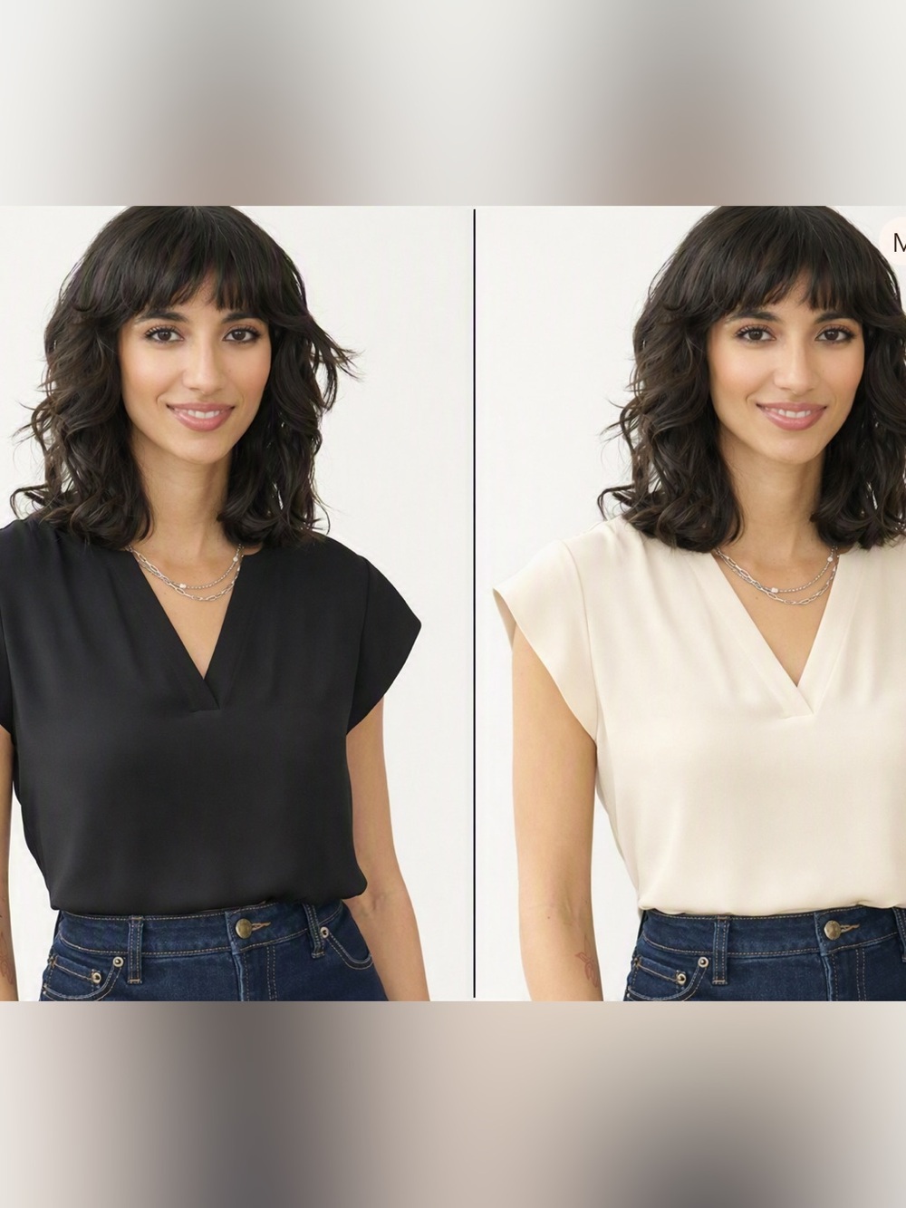 EUC 2 Reitmans Essentials V Neck Blouses with Cap Sleeve Blouses.